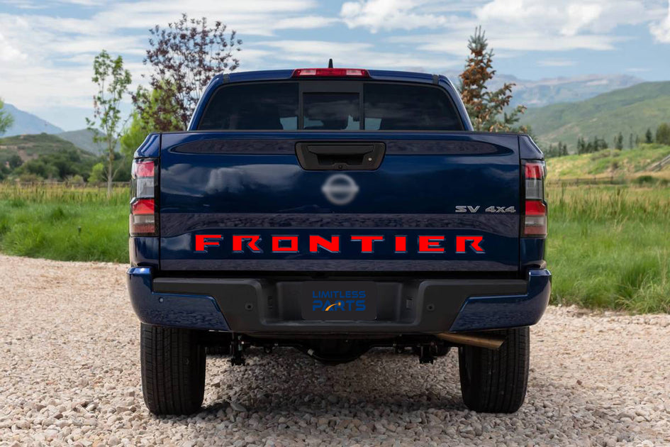 Blackout Auto Mods Gloss Black Raised Tailgate Letters – 2022-2026 Nissan Frontier – Self-Adhesive Plastic Inserts