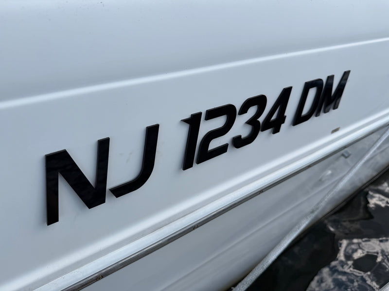 Custom Supra Boats 3D Emblem Style Matched Registration Numbers and Badges 1/8" Thick with Adhesive