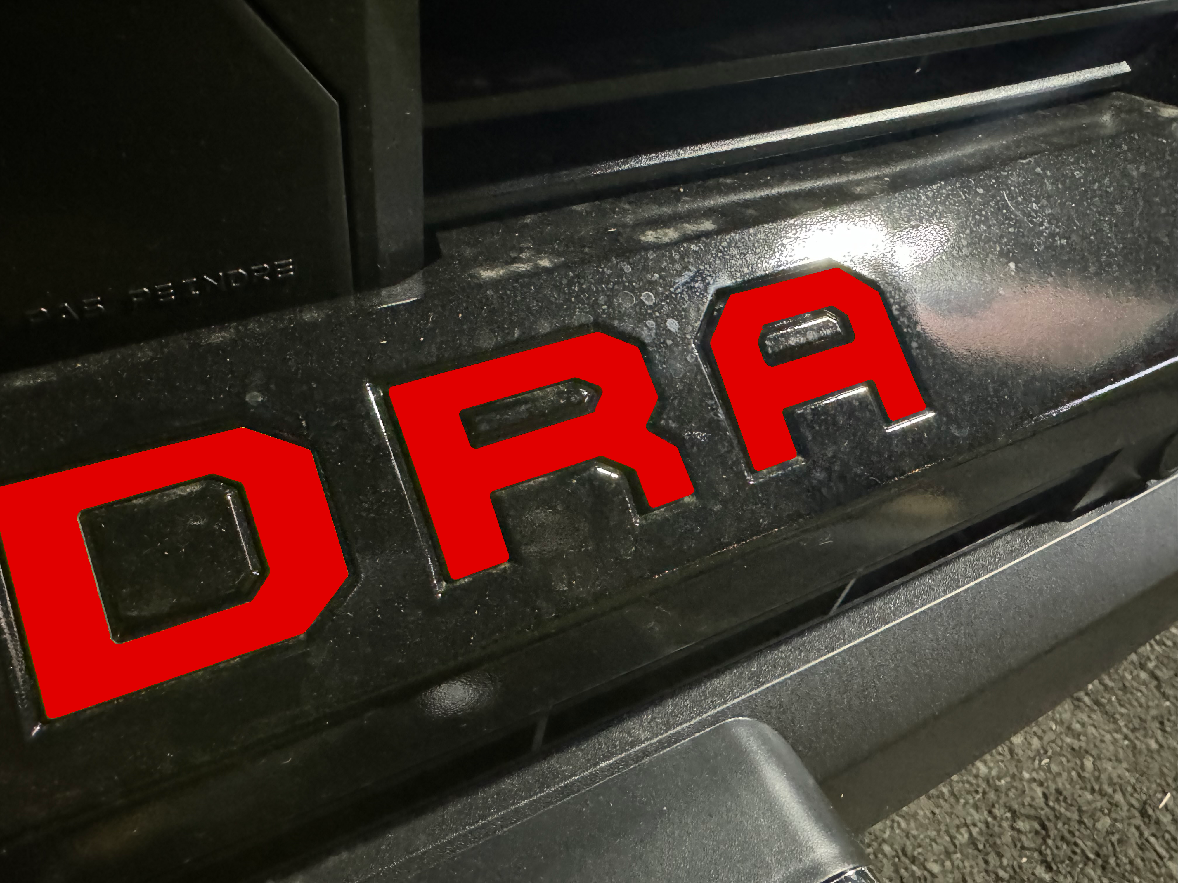 Black & Red Domed Letters Grill Insert Compatible With Toyota Tundra 2022-2023 Front Grille