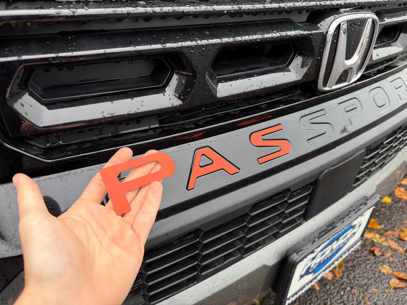 Front Bumper/Grill Letter Inserts Compatible with 2026+ Honda Passport | Premium ABS Plastic | Made in the USA