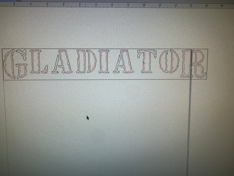 Custom Gladiator Badge-Custom Font, Grey Outline, Matte Black front