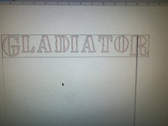 Custom Gladiator Badge-Custom Font, Grey Outline, Matte Black front