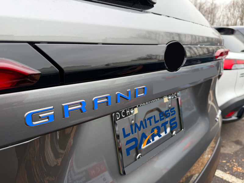 Rear Hatch Trunk Letter Overlay Compatible with 2024–2026 Toyota Grand Highlander – 1/16" Thick ABS Plastic – NOT Thin Vinyl Decals – 3D Raised Rear Lettering – All Models