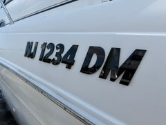 Custom Boston Whaler Style 3D Emblem Style Matched Registration Numbers and Badges 1/8