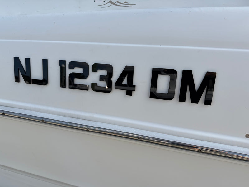 Custom Axis Wake Boat 3D Emblem Style Matched Registration Numbers and Badges 1/8" Thick with Adhesive