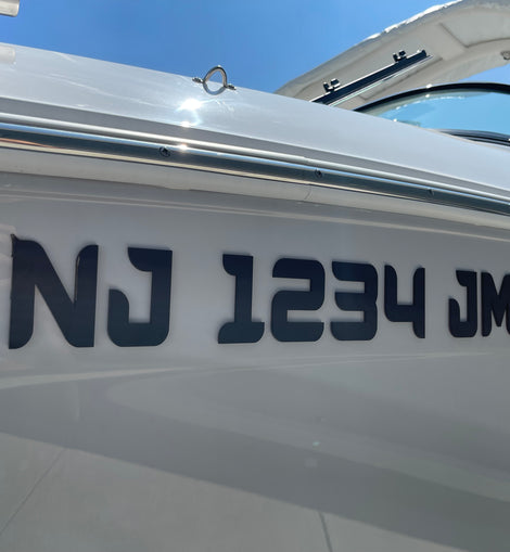 Nautique 3D Emblem Style Matched Registration Numbers and Badges