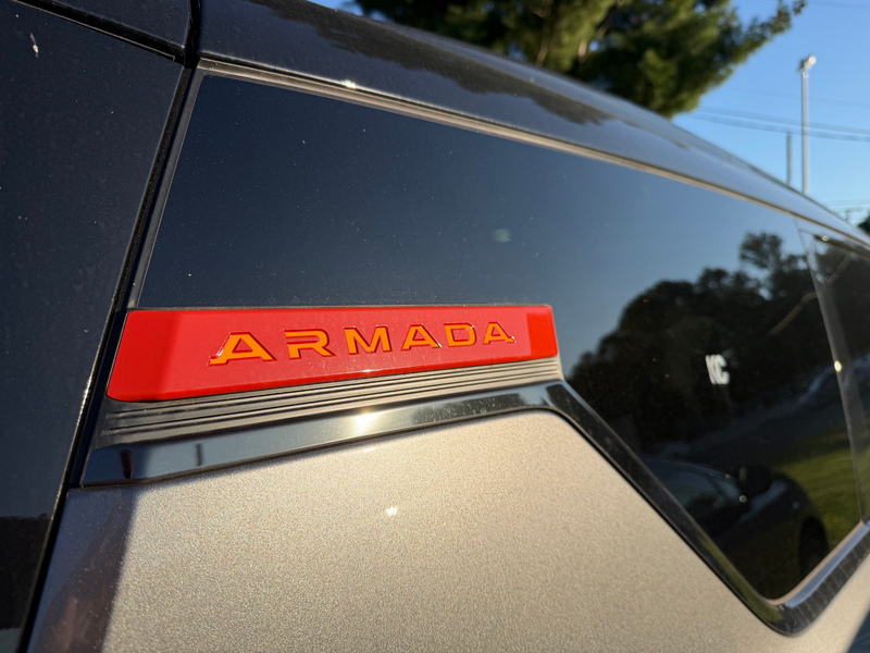 1/16" Thick ABS Plastic Rear Roof Pillar Letter Inserts Compatible with 2026 Nissan Armada ALL Models- Not Thin Vinyl Decals