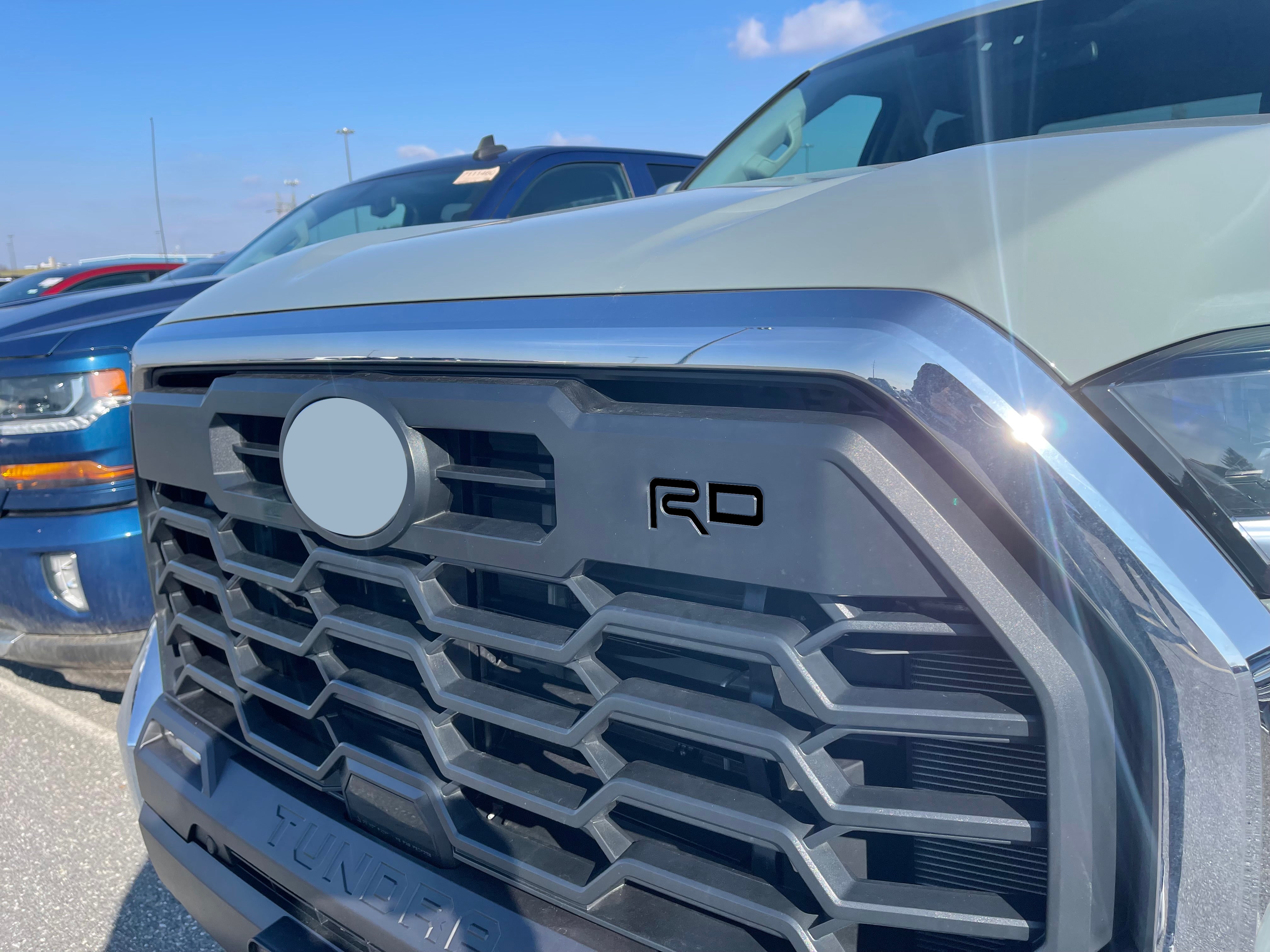 thumbnail image 2 of 2022-2024 Toyota Tundra Front Grille Letters Insert – Gloss Black, Self-Adhesive 2 of 6