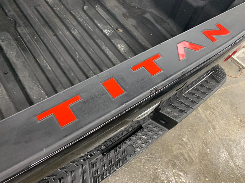 Tailgate Top Rail Letters fits 2016-2020 Nissan Titan Rear