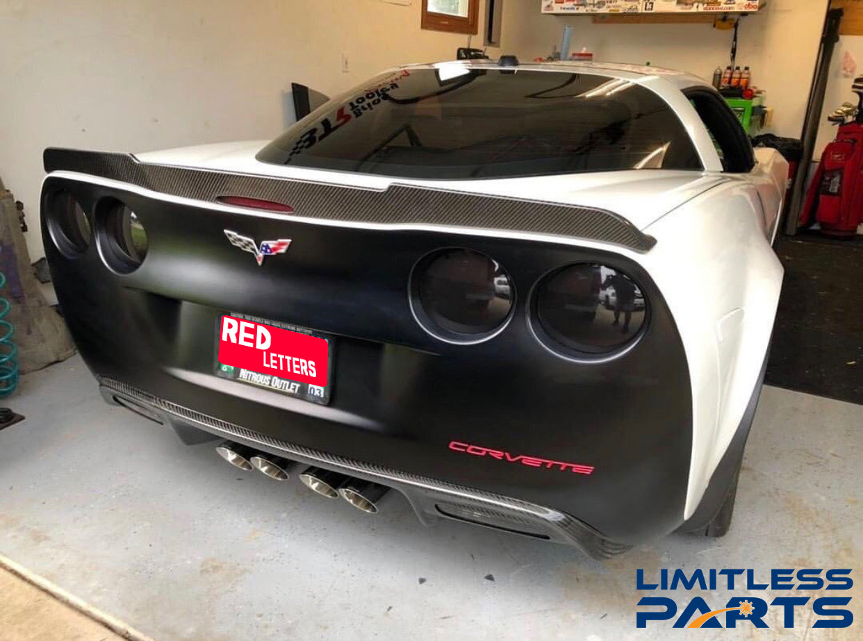 thumbnail image 2 of Gloss Black Corvette C6 Rear Bumper Letters – OEM Style Plastic Emblem Kit 2005-2013 2 of 4